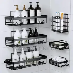 Durable Stainless Steel 6-Pc Spacious Shower Caddy.