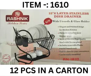Dish Drainer Metal Double Black