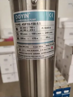 4sf10-158-5.5 5500w 7.5hp 272m Head Doyin Hybrid Submersible Pump