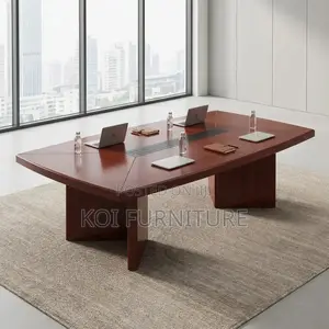 Boardroom Table; 2.4m Red Mahany Boardroom Table for 12 Individuals