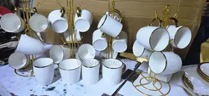 6pcs Golden Ceramic Mugs