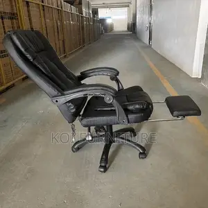 Office Chairs; Leather High Back Executive Office Chair With Footrest