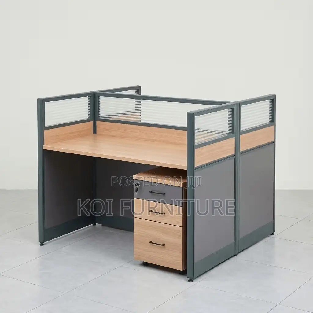 Office Chairs; Two Users Functional MDF Office Workstations