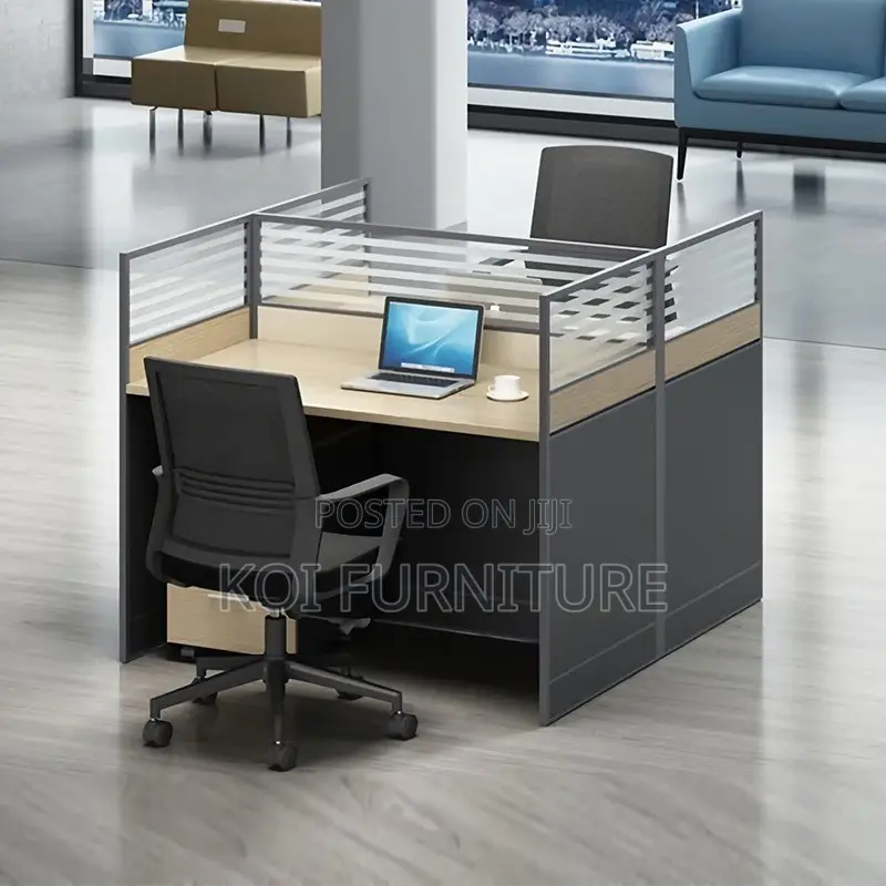 Office Chairs; Two Users Functional MDF Office Workstations