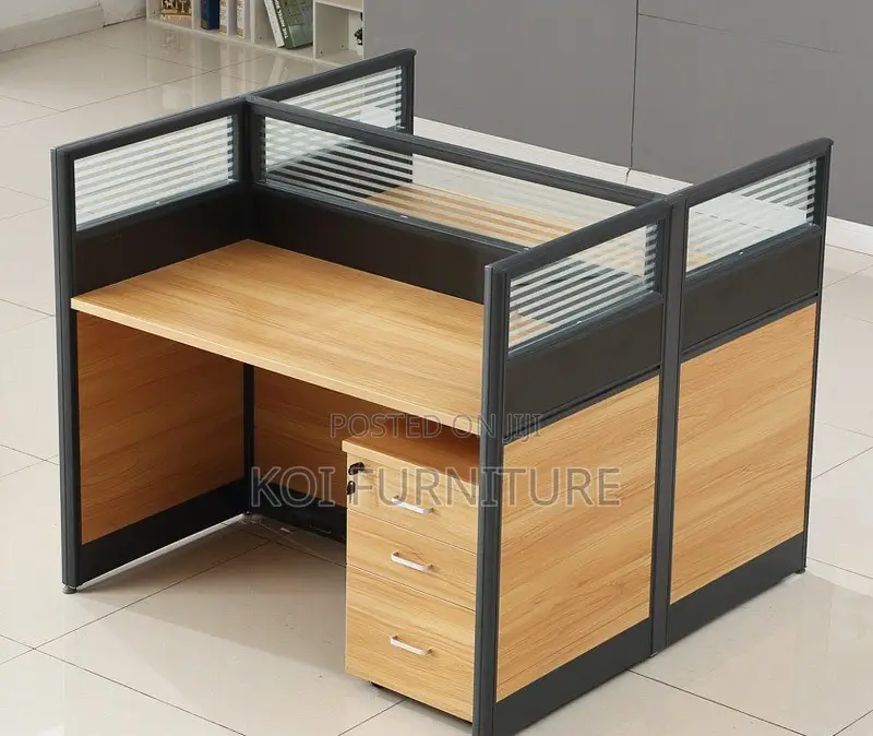 Office Chairs; Two Users Functional MDF Office Workstations