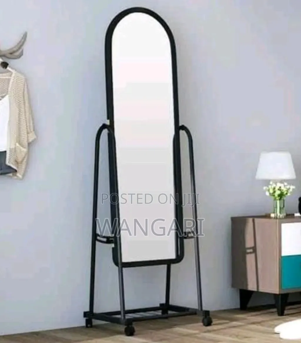 Beautiful Pink Dressing Mirror With Wheel