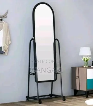 Beautiful Pink Dressing Mirror With Wheel