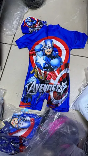 Avengers Cartoon Kids Swimming Costume Full Witha Cap at 1200 3yrs -12