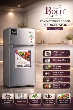 90 Litres Roch Double Door RFR-115 Dt-1 Refrigerator
