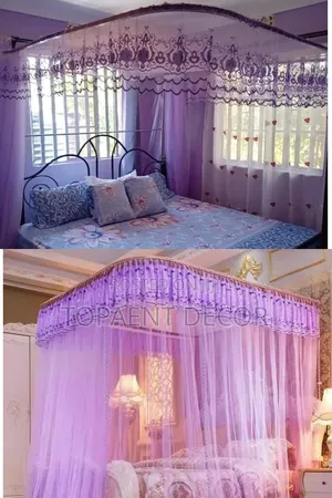Purple Reliable Protection Always With 2 Stand Mosquito Net