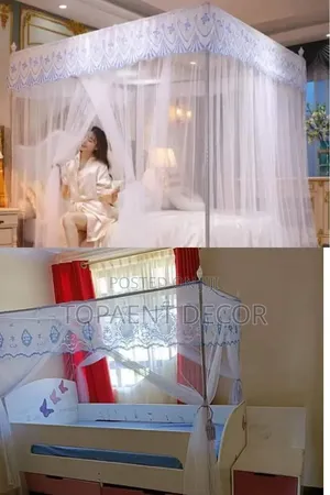 Kids Bed Net 4 Stand White ,No Bites Mosquito Nets