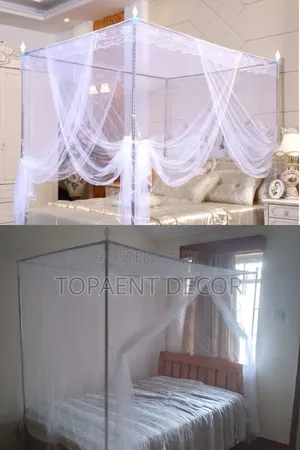Peaceful Nights With 4 Stand White Mosquito Nets