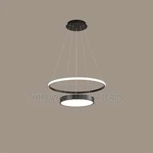 Black Modern 2-Tier Circular Led Pendant Chandelier Light Vd9