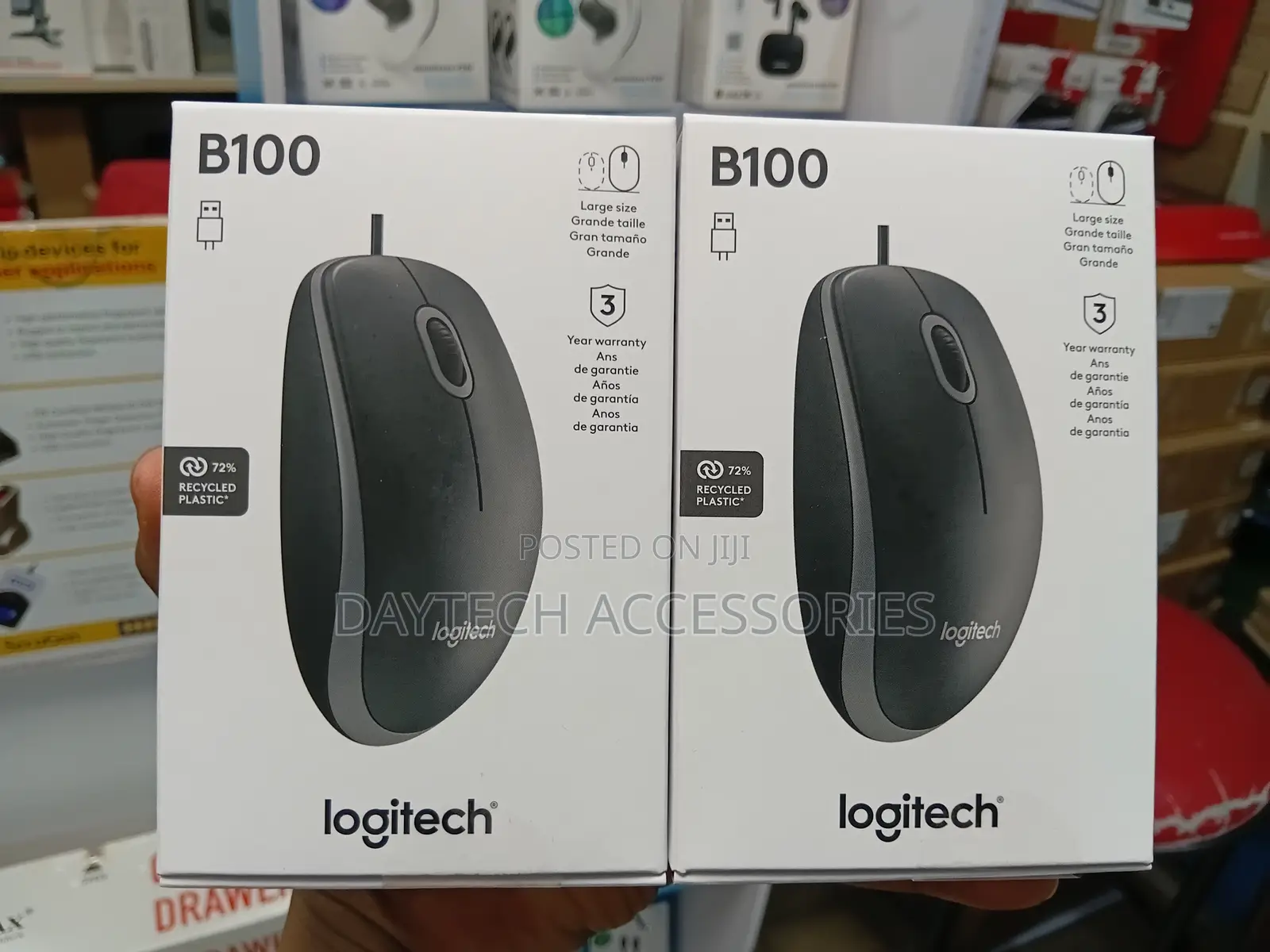 Logitech B100 Wired Mouse for Computer and Laptop