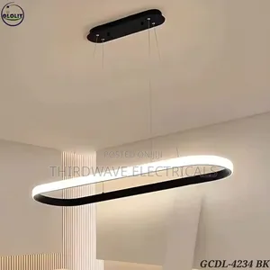 Blackish Oval Modern Linear Pendant Chandelier Light