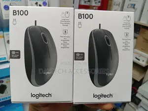 New Logitech B100 Wired Optical Usb Mouse - Black