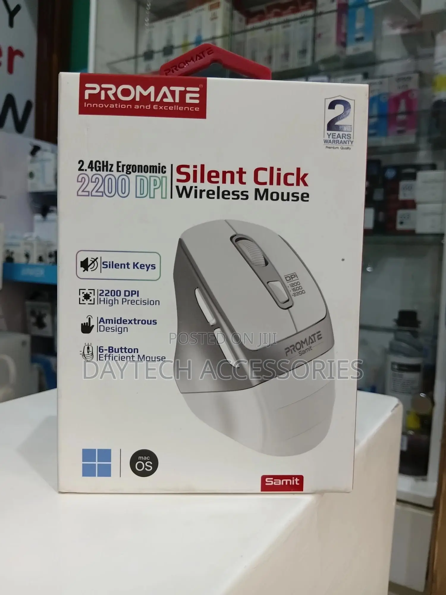 Promate Samit 2.4ghz Ergonomic Wireless Mouse.