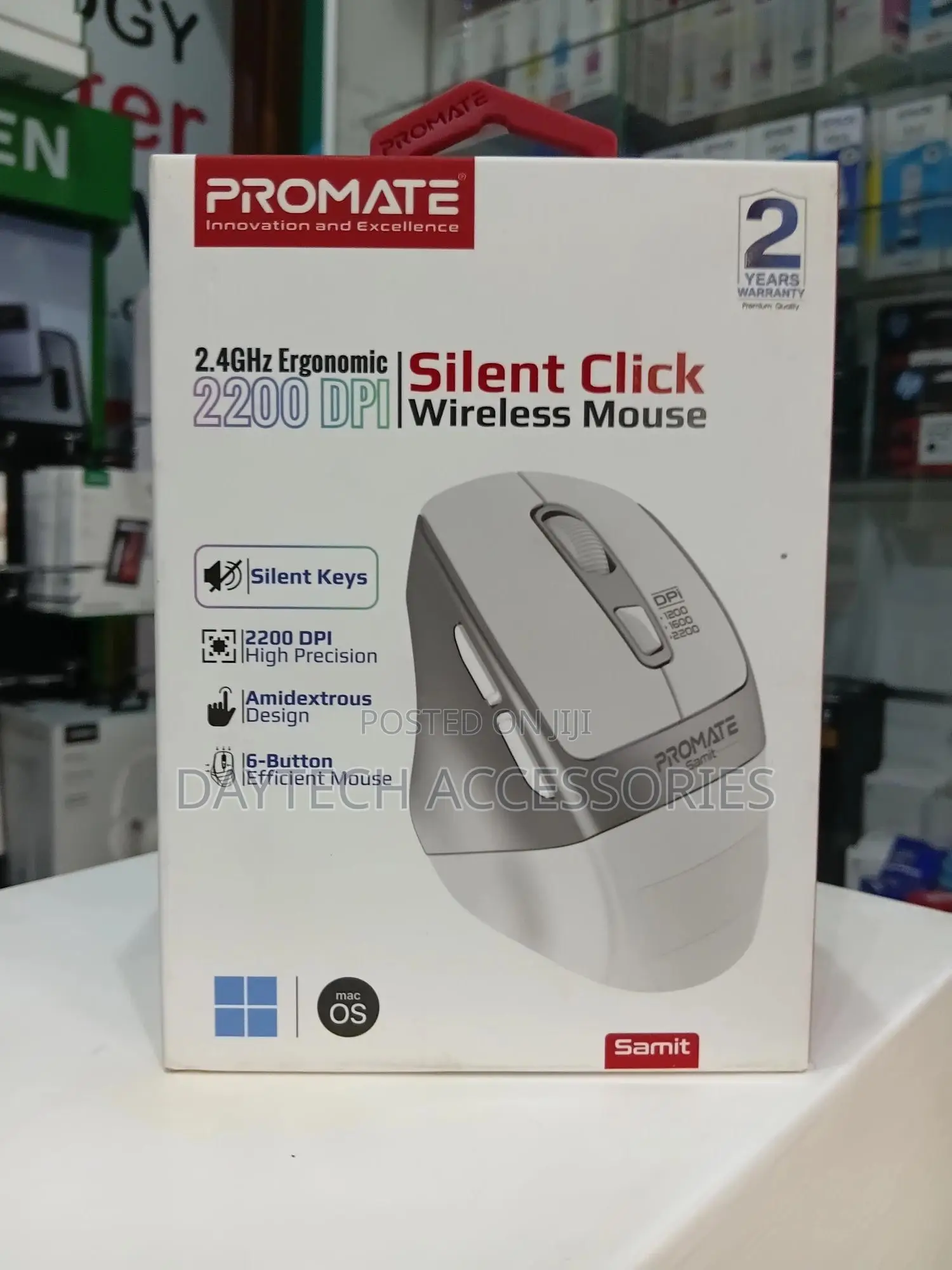 Promate Samit 2.4ghz Ergonomic Wireless Mouse.