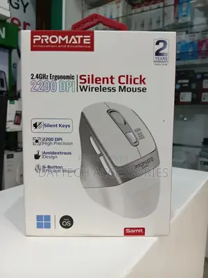 Promate 2.4ghz Ergonomic 2200 Dpi Silent Click Wireless Mouse - Samit