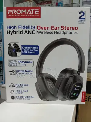 Promate Vutune – Hybrid Anc Headphones With LCD Touch Controller