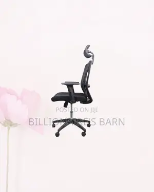 Black Mesh Office Chair Ergonomic Headrest With Nylon Base Solution