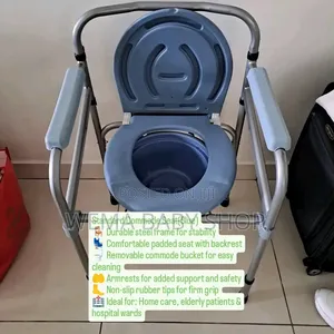 Foldable Commode Portable Toilet for Individuals With Limited Mobility