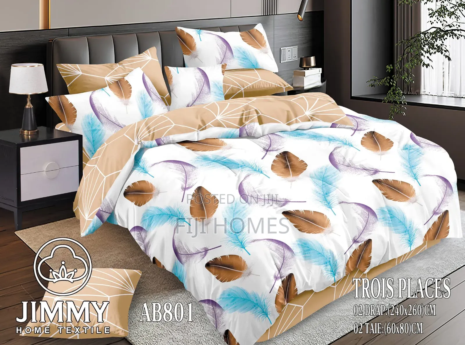 (6pc)Flowered Double Sided Cotton Duvet Cover ~ Size : 6*6/6*7
