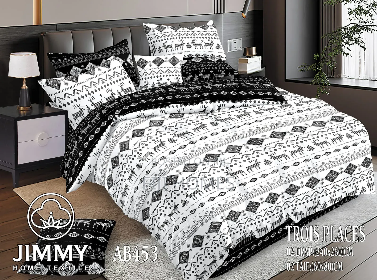 (6pc)Flowered Double Sided Cotton Duvet Cover ~ Size : 6*6/6*7
