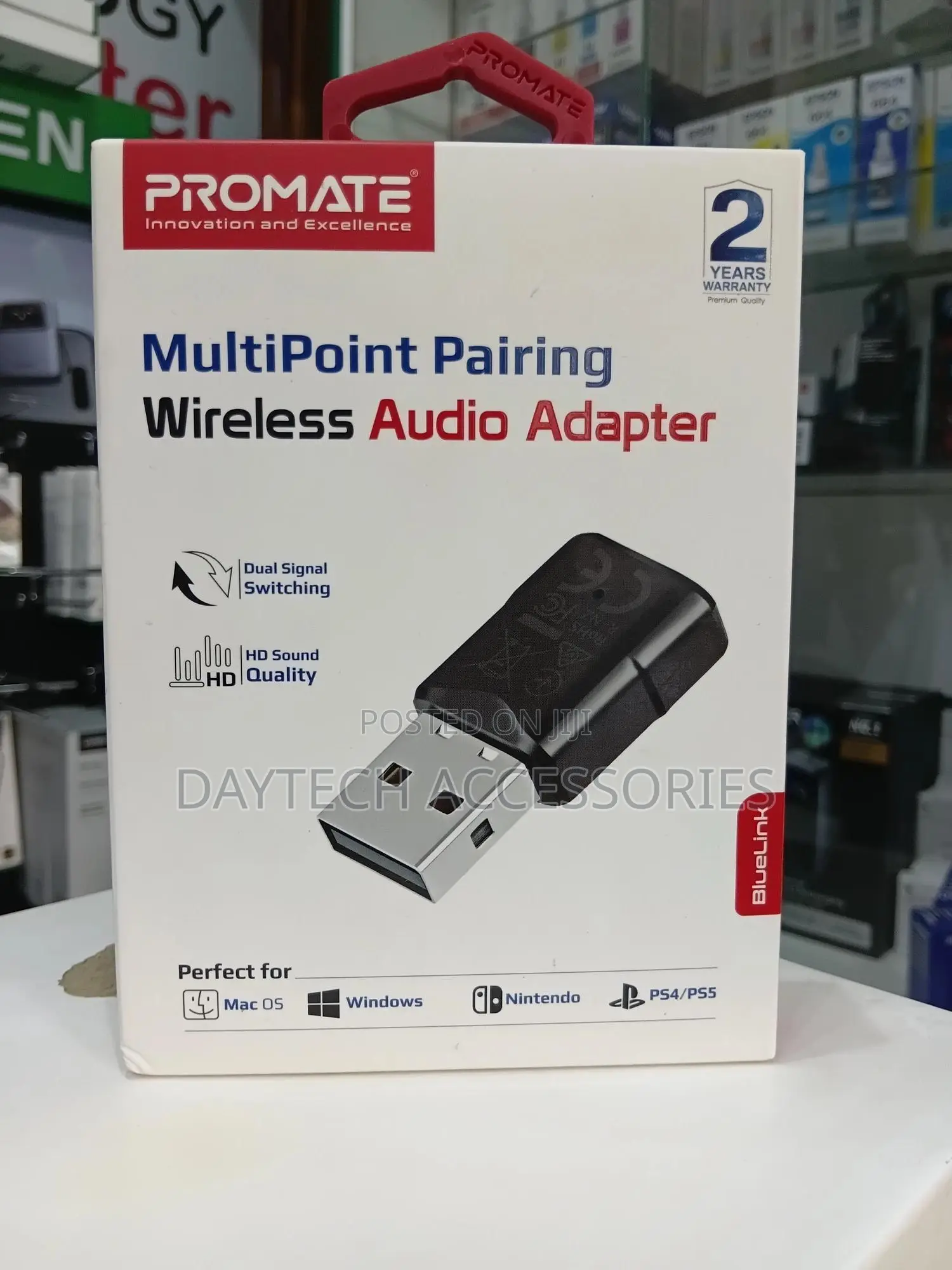 Promate Multipoint Bluetooth V5.0 Audio Adapter.