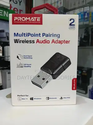 Promate Multipoint Bluetooth V5.0 Audio Adapter.