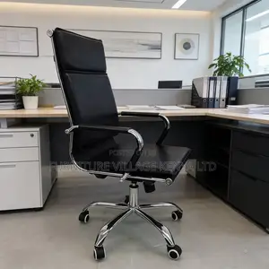 Black Leather Adjustable Desk Task Chair
