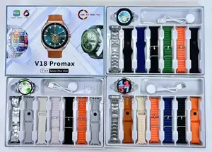 V8 Pro Max Smartwatch With 7 Straps 360° Hd Display
