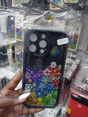 iPhone 15 Pro Max Decorative Phone Case Featuring a Floral "Smile"