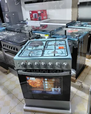 Midea 60cm Gas Electric Cooker 3 Gas 1 Electric Black