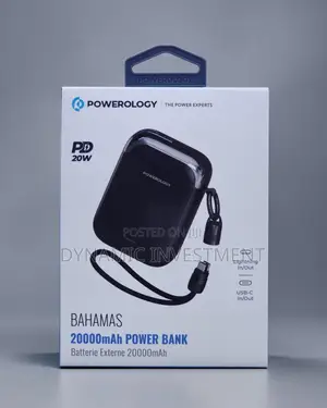 Powerology Bahamas 20000mah Power Bank, Fast Charge Portable Charger,