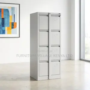 4-Drawer's White Locker Cabinet With Lock Bar