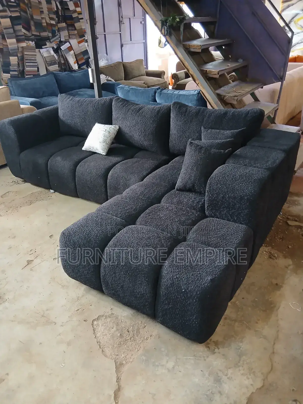 Black Bubble Sofa With Removal Back Pillows