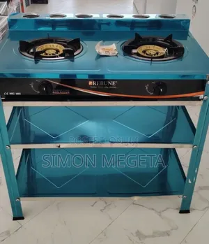 Rebune Double Burner Standing Gas Stove With Shelves Available