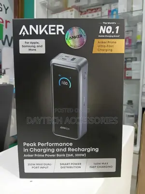 Anker Prime Power Bank 26,250mah 300w With LCD Screen - Black