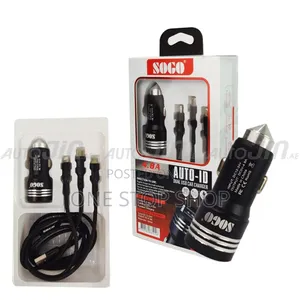 Black 3in1 High Quality Fast Car Charger