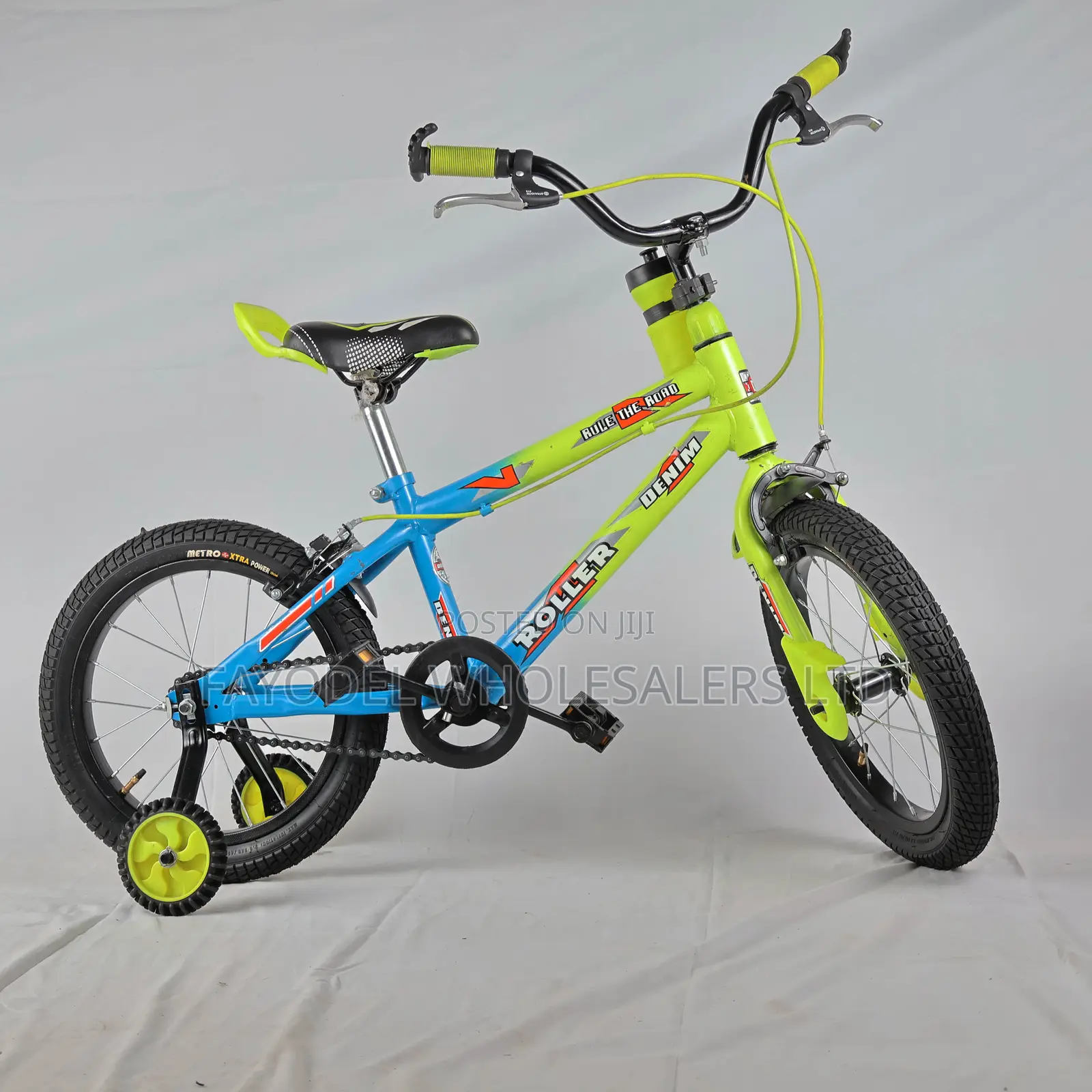 Denim Roller Size 16 Kids Bicycle – Steel Frame, Training Wheels