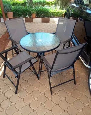 Outdoor Set With Foldable Chairs