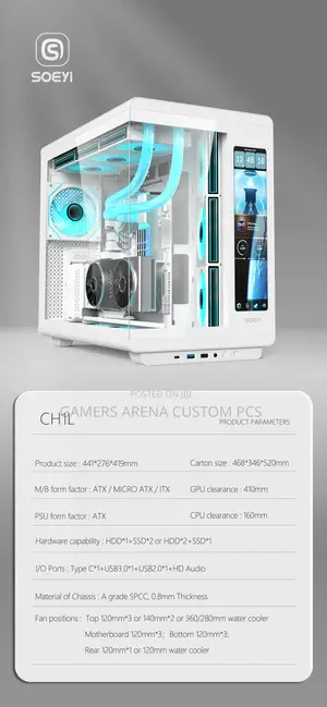 Soeyi U600 Dual Chamber Atx Mid Tower Gaming Pc Case With 2. LCD