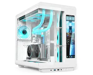 Soeyi U600 Dual Chamber Atx Mid Tower Gaming Pc Case 2. LCD White