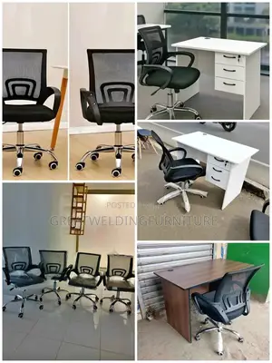 Spacious 1.2m Office Desk With Swivel Mesh Office Chair Aj