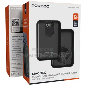 Porodo 20000mah Wireless Mini Magsafe Power Bank With Dual Port