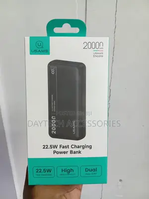 Usams Cd265 Fast Charging Power Bank 22.5w, 20,000 Mah