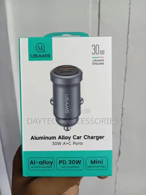 Usams Encore 30w Aluminum Alloy Car Charger.
