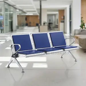 3-Link Leather Padded Guest Reception Bench