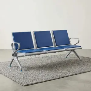 3-Link Leather Padded Guest Reception Bench